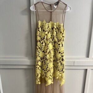 Asos Yellow Lace Maxi Dress Size 4